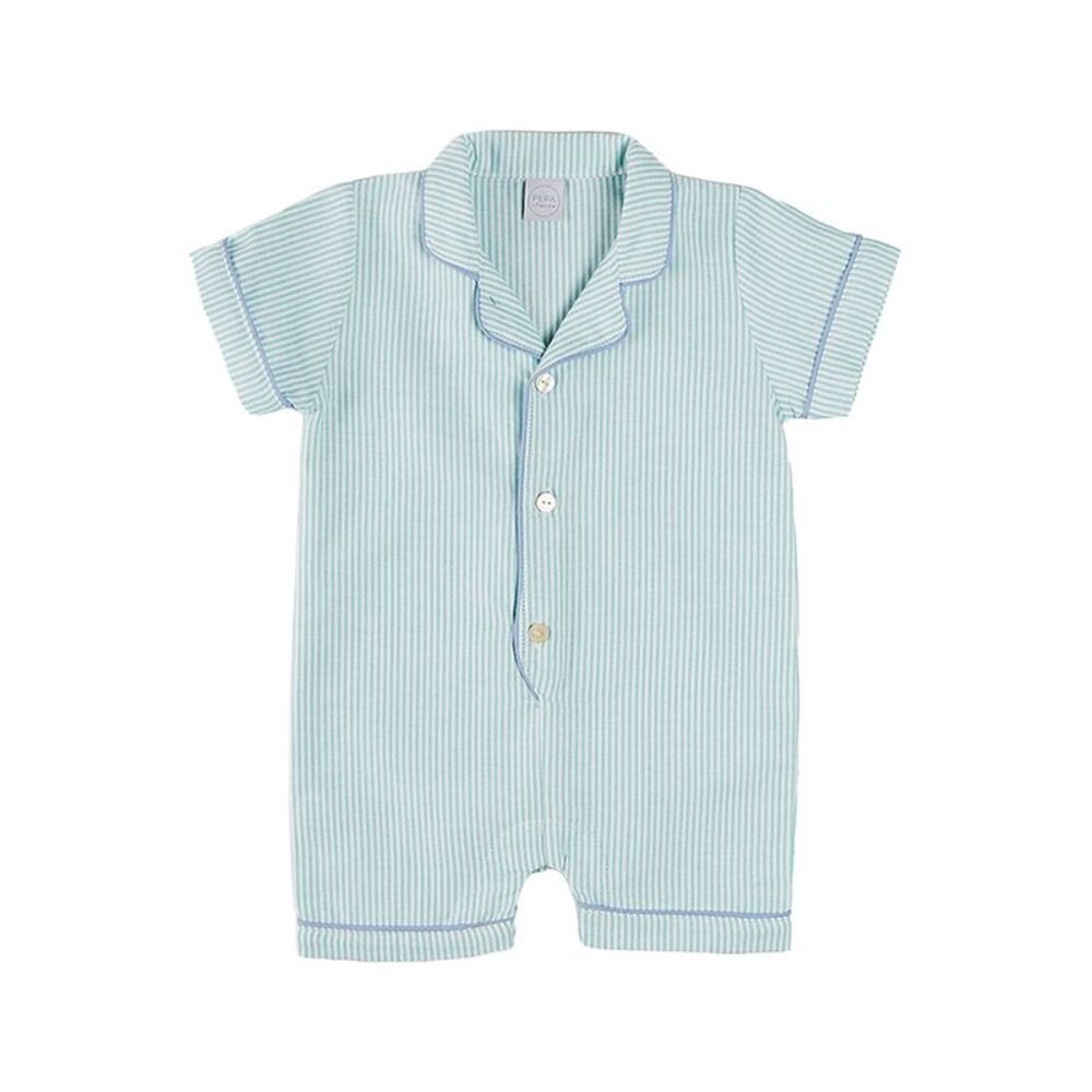 Pepa London Girls  Rochester Striped All-In-One Pajama, Green